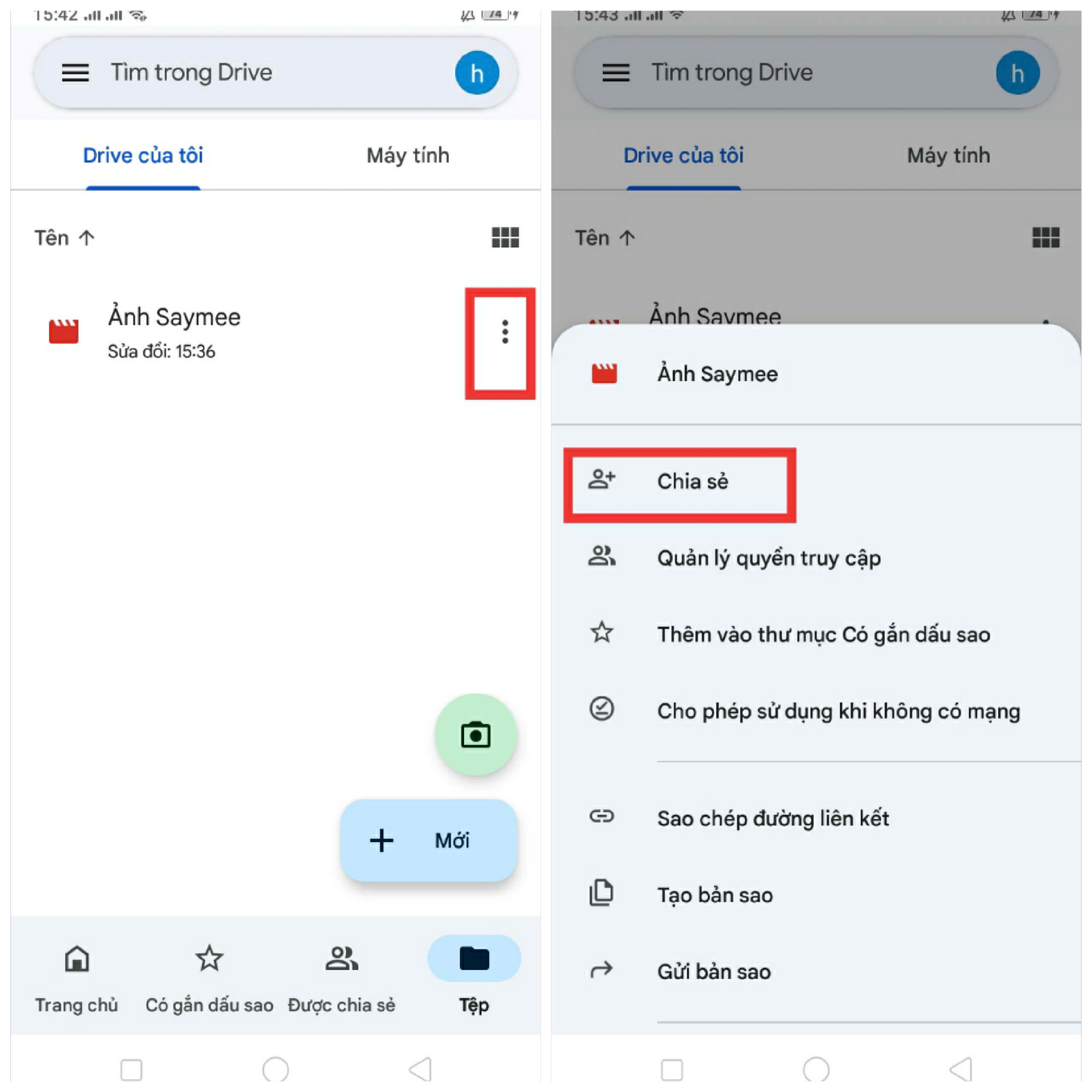 Hướng dẫn cách chia sẻ Google Drive qua Zalo trên điện thoại bước 2